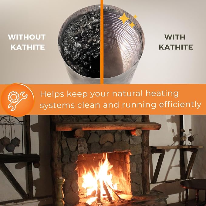 KABIN KATHITE Creosote Concentrate Buster - Triple Power Remover Packets - Fireplace Cleaner & Chimney Sweeping Kit, Premium Creosote & Soot Remover, Case of 12 Toss-In Packets