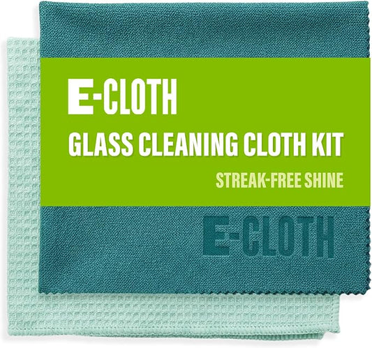 E-Cloth Window and Glass Cleaner Kit, Just Add Water - 1 Kit | Chemical-Free Cleaning - Reusable & Machine Washable Towel, Versatile Use for Mirrors, Cars, & Lenses, Winter Green