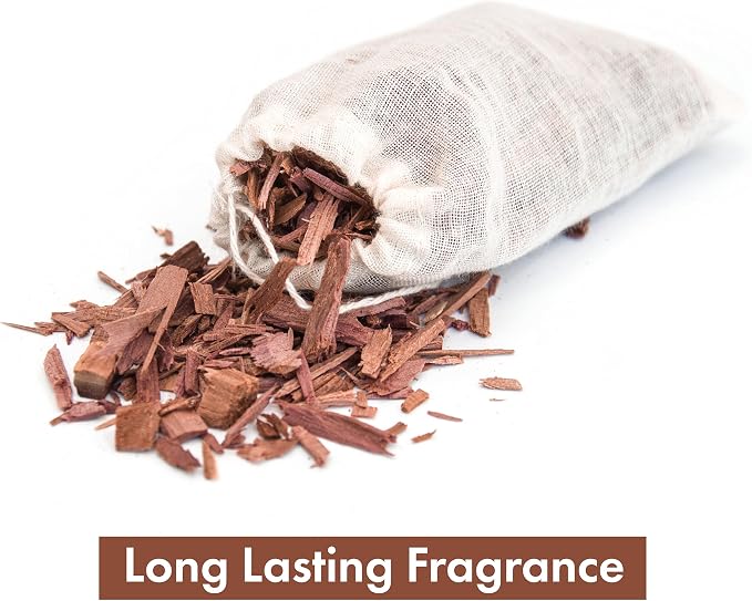 Lavande Sur Terre Pack of 48 Cedar Sachets Bag, Red Cedar Chips Sachets for Clothes Storage, Home Fragrance Sachet for Drawers and Closets, LV-F-CC-3
