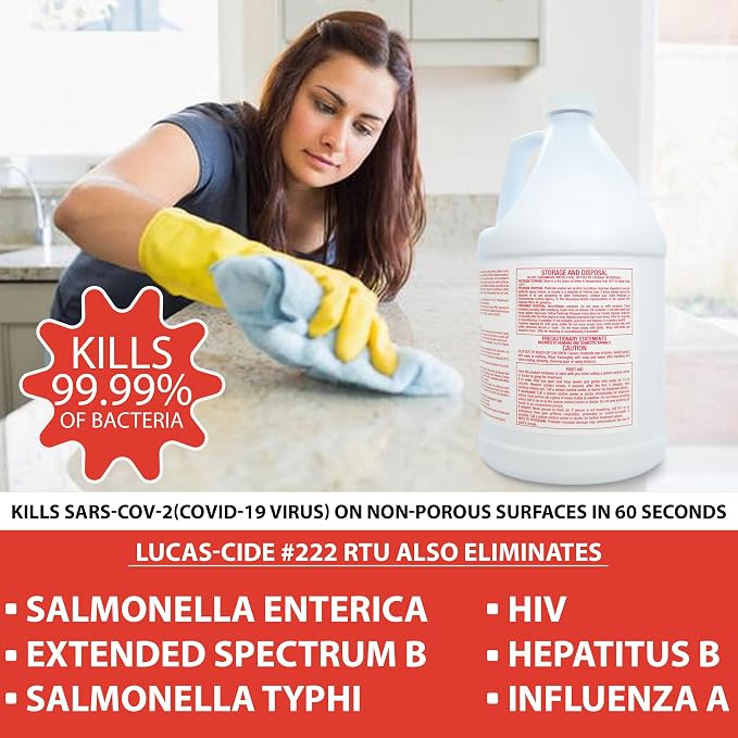 LUCAS-CIDE #222 RTU Hospital-Grade Salon and Spa 60 Second Disinfectant 1 Gallon