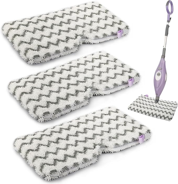 Steam Mop Replacement Pads for Shark Steam and Scrub Mop S3501 S3601, 3 PK | Fits S3550 S3801 S3901 SE450 S2901/S2902. 12.2 x 6.9 in; not XL, Genius or Lift-Away Pro. Washable scrub microfiber.