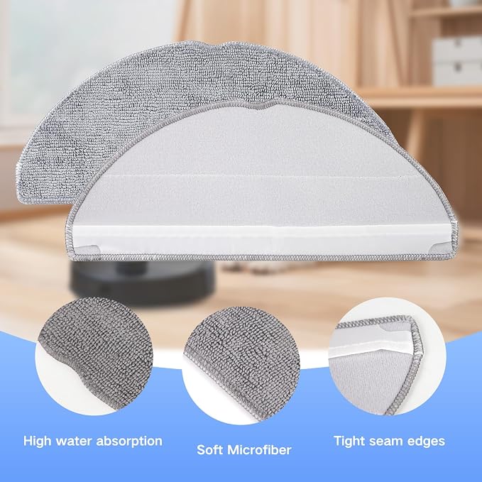 6 Pack Mop Pads for roborock Q7 M5/M5+, Q7 L5/L5+ Robot Vacuum Cleaner | Not for Q7, Q7 MAX, Reusable Mop Cloths & Ultra Absorbent Microfiber Pads Replacement Parts - Accessories Kit