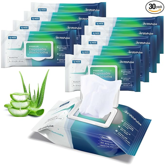 Disposable Body Wipes For Adults 600 Count (15 x 40 Packs) -Premoistened Washcloths For Elderly Bathing Infused With Aloe and Lanolin -Alcohol-Free Adult Wet Wipes, Extra Large 8” x 12” Wash Cloth