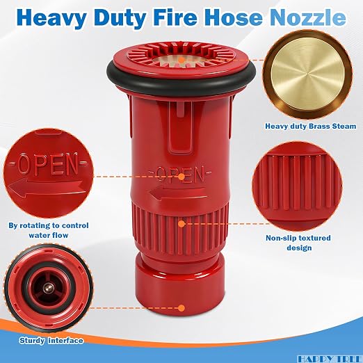 Happy Tree 1" NST / NH Fire Hose Nozzle Thermoplastic Fire Equipment 22 gpm