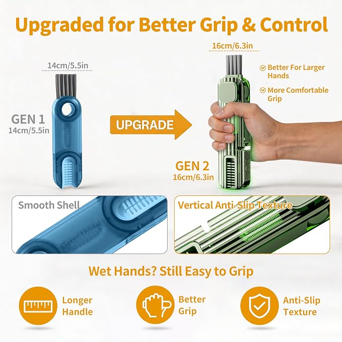 VIDONIO 4 in 1 Cup Lid Gap Cleaning Brush, Multifunctional Insulation Bottle Cleaning Tools, Mutipurpose Tiny Silicone Cup Holder Cleaner, Home Kitchen Cleaning Tools