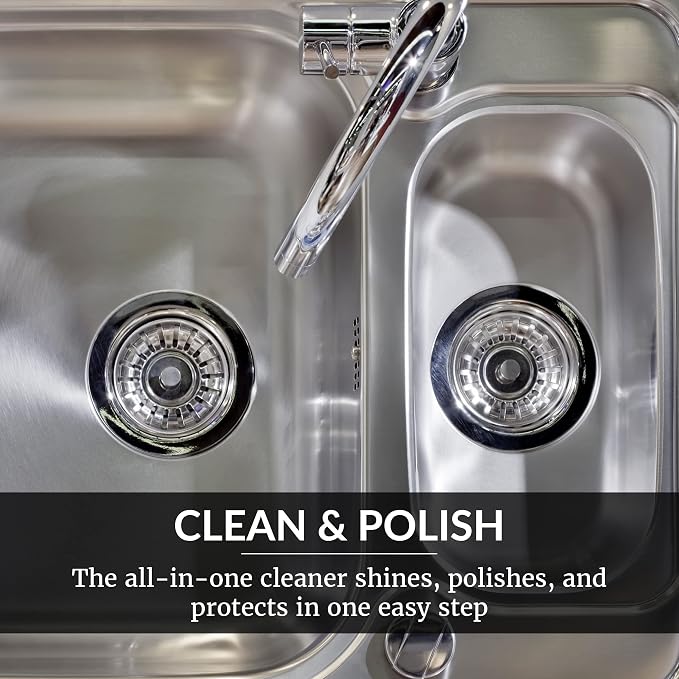 HOPE'S Perfect Sink Cleaner and Polish, Restorative, Removes Stains, Cast Iron, Corian, Composite, Acrylic, 8.5 Fl Oz
