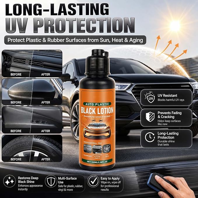 Auto Plastic Black Lotion - Auto Plastic Restorer Black Lotion