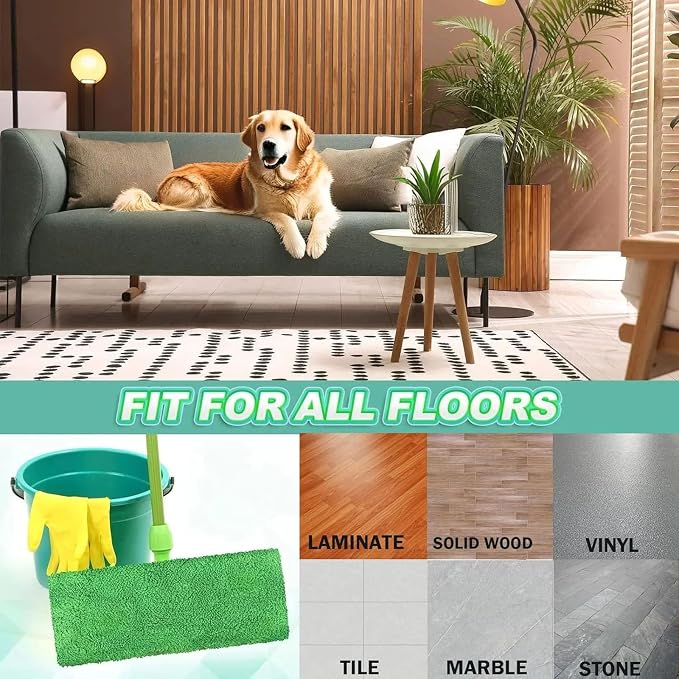 12-Pack Reusable Coral Fleece Mop Pads Washable Wet Mopping Cloths and Dry Sweeping Cloths for Swiffer Sweeper – Washable Wet & Dry Microfiber Pads for Surface/Hardwood Floor Cleaning, Tile & More.