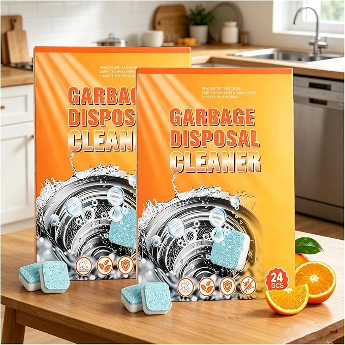 Garbage Disposal Tablets, Dissolve Grime & Remove Odors, 48pk | Citrus Scent Deep Clean Tablets, for Kitchen Sinks, Drains & Disposals, Remove Grime & Odors, 2-Year Supply