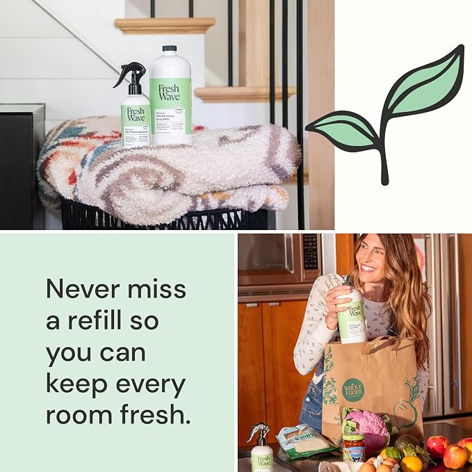 Fresh Wave Odor Eliminator Spray Refill, Room & Fabric, 32 oz, Original | Refills Fresh Wave spray bottles, Plant oil formula, No phthalates or parabens, Fabric and room deodorizer