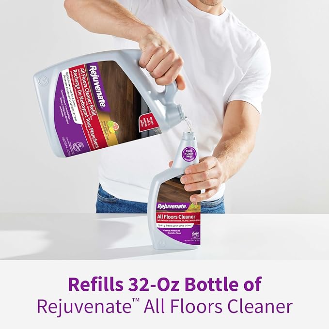 Rejuvenate All Floors Cleaner Refill, 1 Gallon, Breaks Down Dirt and Grime, Cleans and Protects Floors Throughout Your Home, Including Sealed Hardwood, Tile, Vinyl, Laminate and More | Safe on Sealed Hardwood, Laminate & More, Breaks Down Dirt & Grime,...