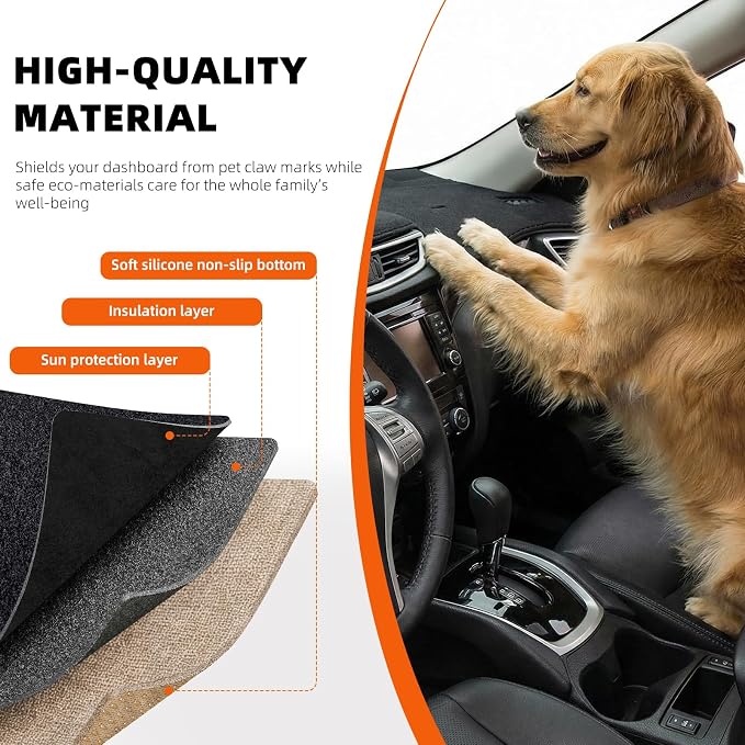 Dashboard Cover Dash Mat Fit for Fo-rd Explorer 2019-2011 (Without HUD Models),Car Dash Board Mat Anti-Glare Carpet,Non-Slip Pad Sunshield Protector (Black)