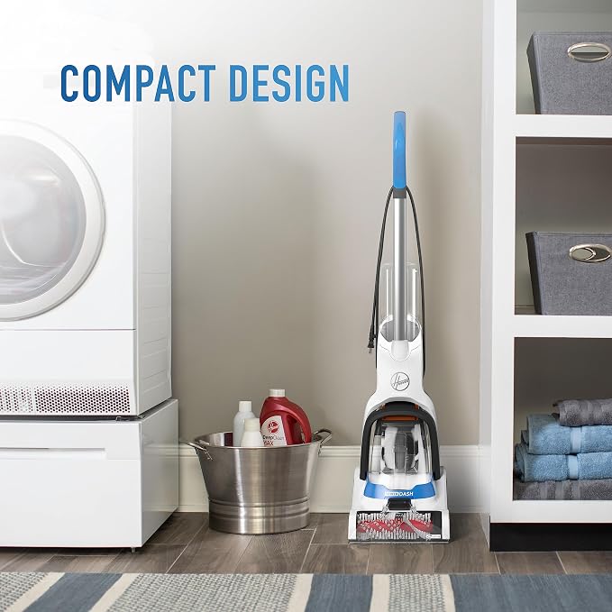 Hoover PowerDash Pet Compact Carpet Cleaner Machine, Lightweight Design, HeatForce Fast Drying, Antimicrobial Brush Roll, Pair with a Hoover Carpet Cleaner Solution