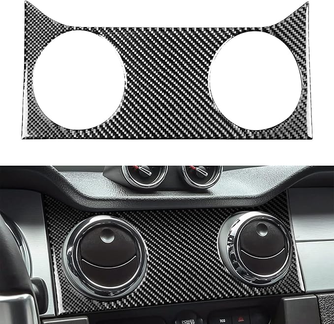 Real Carbon Fiber Trim for Ford Mustang GT Shelby Accessories | for 2005 2006 2007 2008 2009，Central Consoles Air Vent Outlet，Thick Overlay Sticker Decal