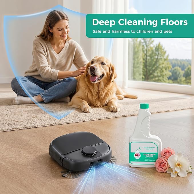 Floor Cleaning Solution for eufy C20/C28/E25/E28/X10 Pro Omni Robot Vacuum | Deeply Cleans Various Hard Floors Without Leaving any Residue. 473ml, 16 Fl Oz, Mixed Floral Fragrance 2 Pack
