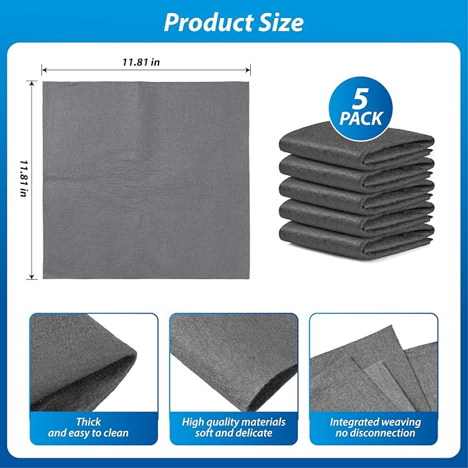 Thickened Magic Cleaning Cloth for Glass,5Pcs Lint Streak Free Microfiber Cloth Reusable, Cleaning Rags Wipes for Windows, Cars, Mirrors