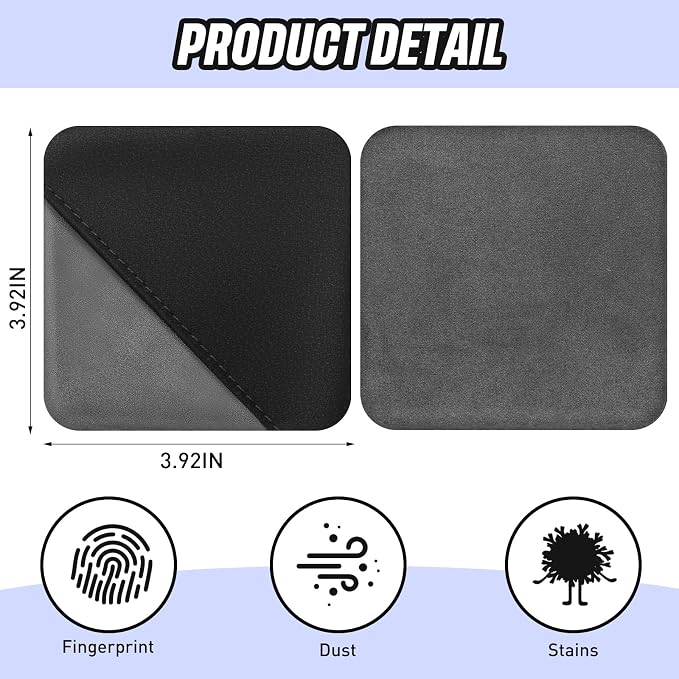 Hahafelt 4 Pcs Car Screen Cleaner Car Touch Microfiber Screen Cleaner Cloth Cleaning Wipes Interior Pad for Vehicle Dashboard LCD Accessories 4.13×4.13 Inches(Square)