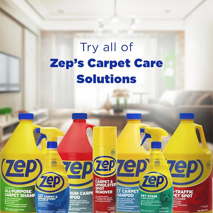 Zep High Traffic Carpet Cleaner - 1 Gallon - Penetrating Formula Removes Deep Stains. Make High-Traffic Areas Look New Again (Pack of 4)