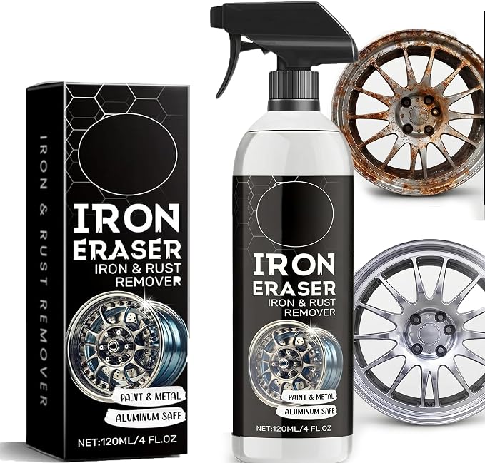 Rust Remover - Rust Remover Spray, Heavy Duty Rust Remover for Metal, Iron Eraser Iron and Rust Remover for Car Wheels, Bike Chains, Garden Tools & Iron Surfaces, Works on Steel Iron Chrome Aluminum | Professional Rust Remover for Metal, Iron Eraser Ir...