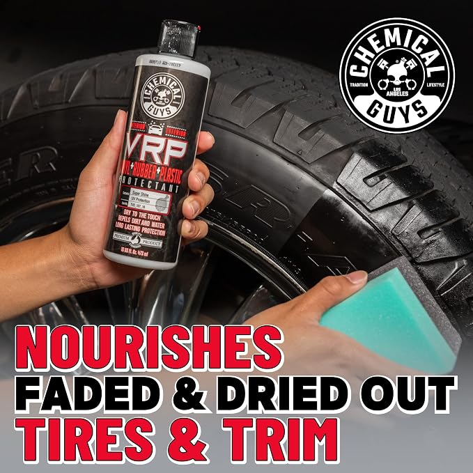 Chemical Guys, VRP Vinyl, Rubber & Plastic Dressing, Dry to Touch, 1 Gallon | Satin shine on tires, trim, dashboards and weatherstripping, non-greasy and dry to the touch, indoors or out