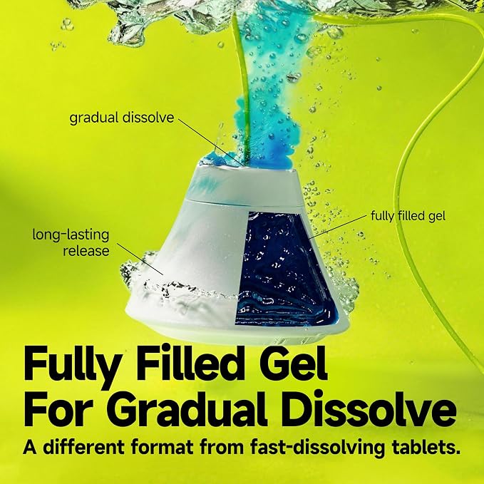 In-Tank Toilet Cleaner Bottle, Automatic Toilet Bowl Cleaners for Hard Water Stains, Septic System Friendly, Long Lasting Up to 180 Days / 1000+ Flushes