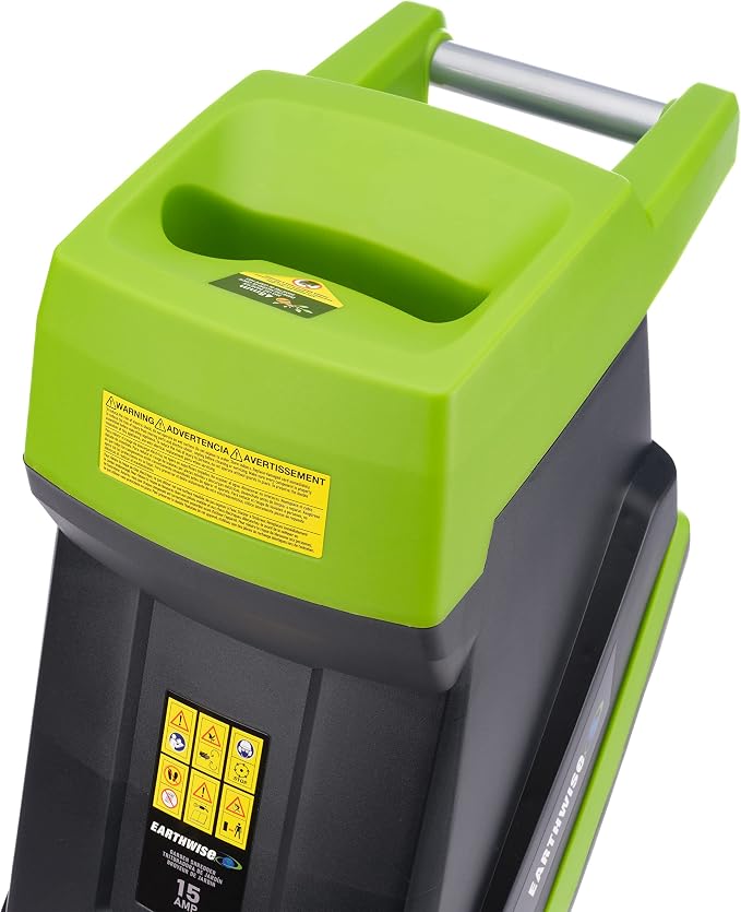 Earthwise GS015 15-Amp Electric Corded Chipper/Shredder with Collection Bag