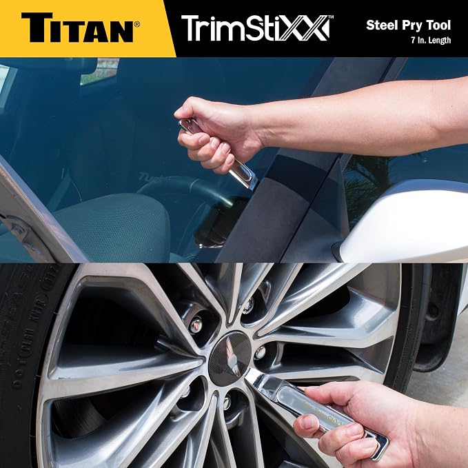 Titan 11571 Trim Stixx 7-Inch Wedge Pry Bar Tool with Razor-thin Angled Pry End
