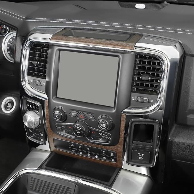RT-TCZ for RAM Center Console Dashboard Air Vents Trim Cover for RAM 1500 2012-2017 Chrome Interior Accessories 2pcs