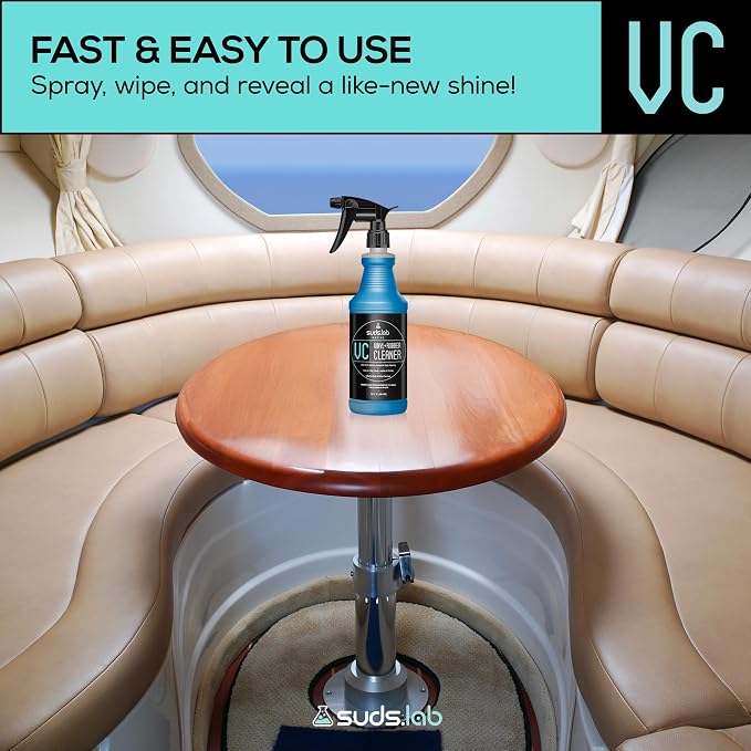 Suds Lab Marine VC Vinyl & Rubber Cleaner for Boats, Plastic, Leather, Rubber, Removes Grime & Stains, 32 oz.