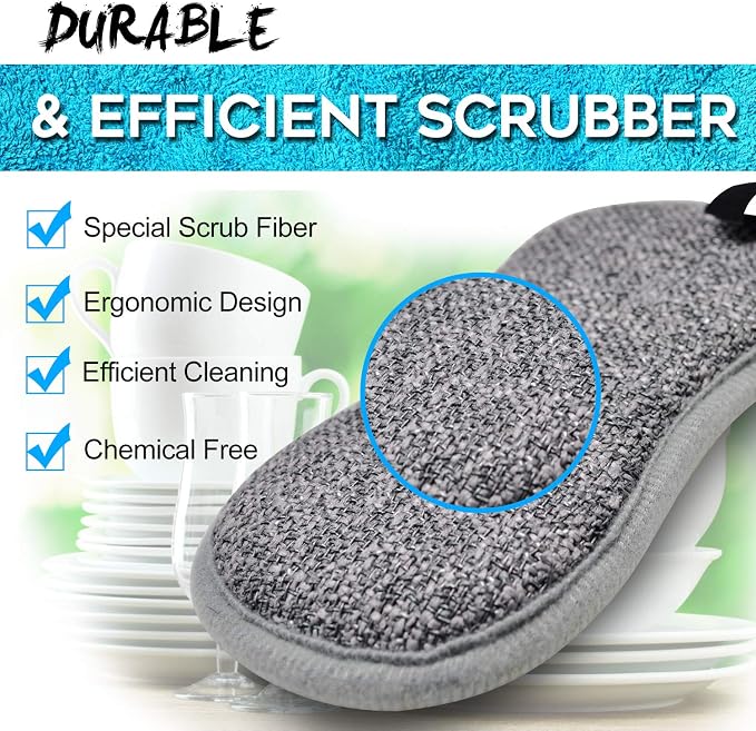 Dual Sided Multi-Purpose Sponges Kitchen,Non Scratch Dish Sponge for Washing Dishes Cleaning Kitchen，Rough Scrubbers for Non-Stick Cookware, Soft Microfiber Scrub for Dishes(Yellow,6Pack)