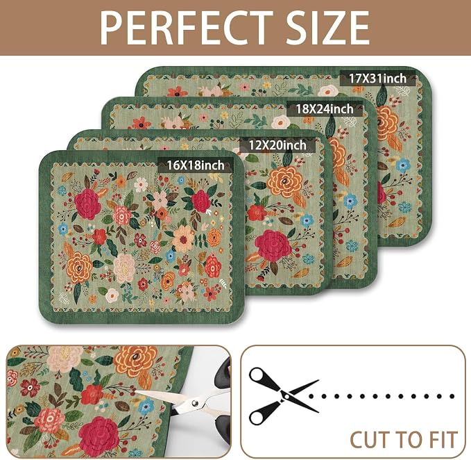 Dish Drying Mat for Kitchen Counter 17x32 Inch, Boho Quick Dry Coffee Mat | Made of super absorbent diatomite that quick dries dishes, coffee machine & sink area. Non-slip rubber base for countertop
