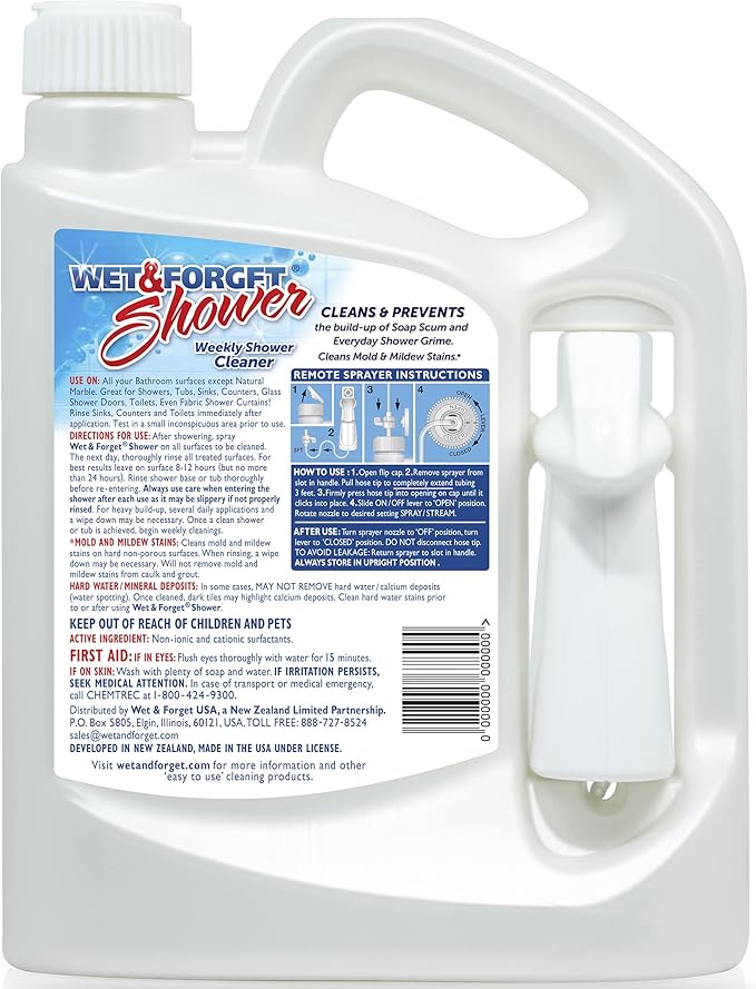 Wet & Forget Shower Cleaner Weekly Application Requires No Scrubbing, Bleach-Free Formula, 64 Ounce (Pack of 1)