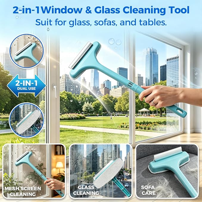 Window Track Cleaning Brush, 2-in-1 Groove Cleaning Tool with 3 Replaceable Pads, Multifunctional Gap Brush for Window Sills Sliding Door Tracks Corners, Household Dust Removal Cleaning Kit | 3 Replaceable Pads Multifunctional Gap Brush for Window Sill...