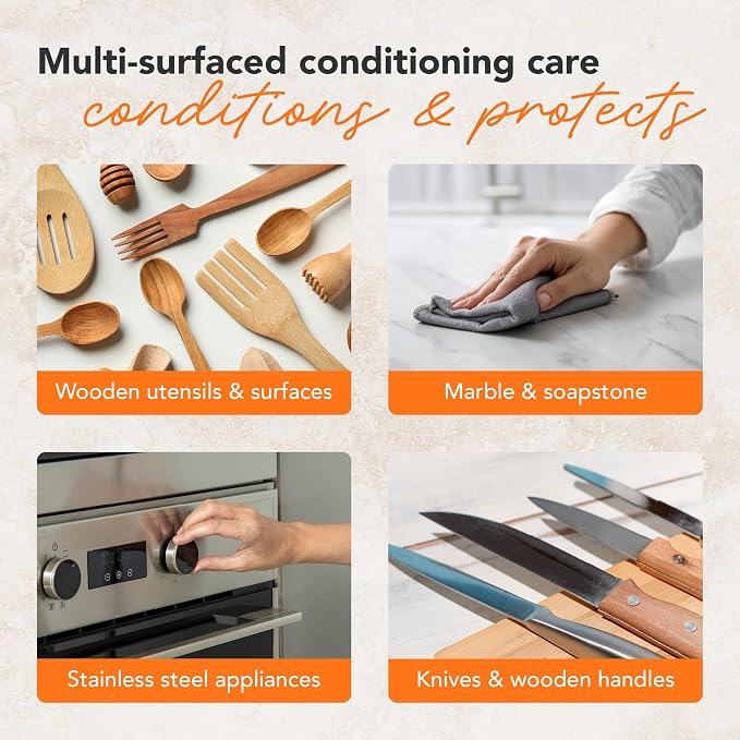 CLARK'S Cutting Board Organic Soap - Cleaner for Butcher Block, Countertop and Utensils - Enriched with Natural Orange & Lemon Extracts - Cleans and Restores Wood - Use Before Food Safe Mineral Oil
