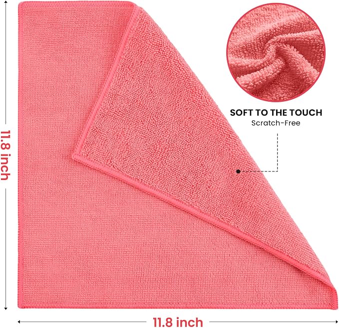 SIFANGKE Microfiber Cleaning Cloth, 52 Pack Assorted Color Cleaning Rags for Housekeeping, Colorful Reusable Microfiber Towels for Car, Kitchen, Bathroom and Household Cleaning Supplies, 11.8"X11.8"