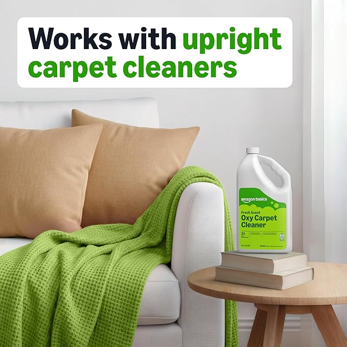 Amazon Basics Carpet Cleaner, Carpet Stain Remover, Fresh Scent, 64 fl oz, Packaging May Vary (Pack of 2)