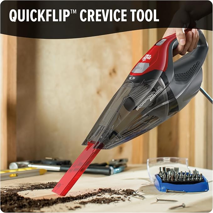 Dirt Devil Scorpion Plus Handheld Vacuum, Powerful Suction, Lightweight | Includes Pivoting Stair and Upholstery Tool, Hose and Dusting Brush, Corded Portable Vacuum