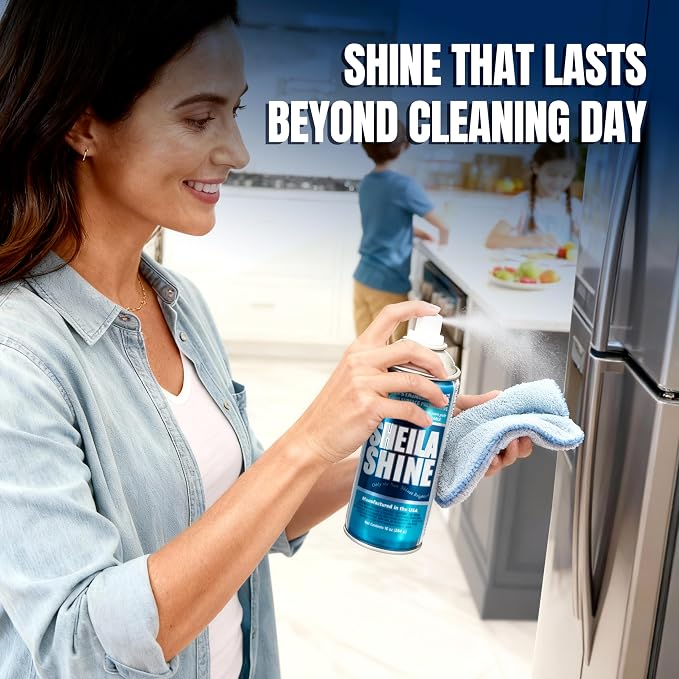 12 x 10oz Stainless Steel Cleaner and Polish - Cleans, Polishes & Protects Kitchen Appliances, Refrigerators, Sinks, Ovens & Grills - Residue & Streak Free Shine - Stainless Steel Cleaner for Sink