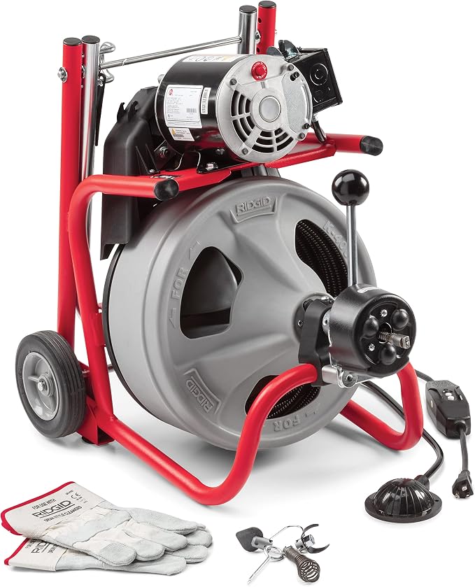 RIDGID 52363 Model K-400 Drain Cleaning 120-Volt Drum Machine Kit with C-32IW 3/8" x 75' Cable