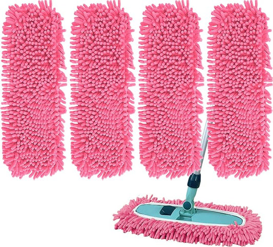 4PCS 13''~16'' Microfiber Dust Mop Pads Compatible with Leifheit 55210 | Reusable Mop Refills,Replacent Wet Mopping Pad & Washable Dry Sweeping Cloths for Hardwood Floor/Tile/Marble Cleaning
