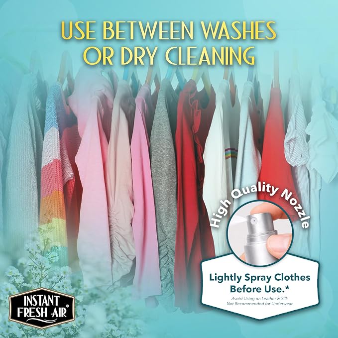 Fabric Freshener Spray & Deodorizer Odor Eliminator - Works Instantly with Noxban™ - Eco-Friendly Fabric Refresher & Odor Neutralizer - Safe for Garments, Linens, Bedding - Unisex