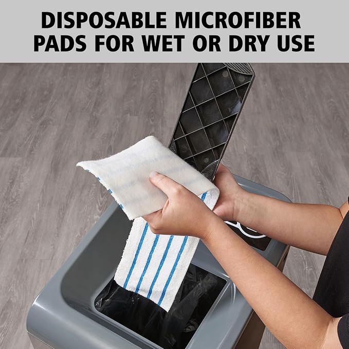 Rubbermaid HYGEN Disposable Microfiber Pad 18 Quick Connect Mop System 50 Count (Pack of 3) with Scrubbing Stripes for Multi-Surface Dry & Wet Cleaning