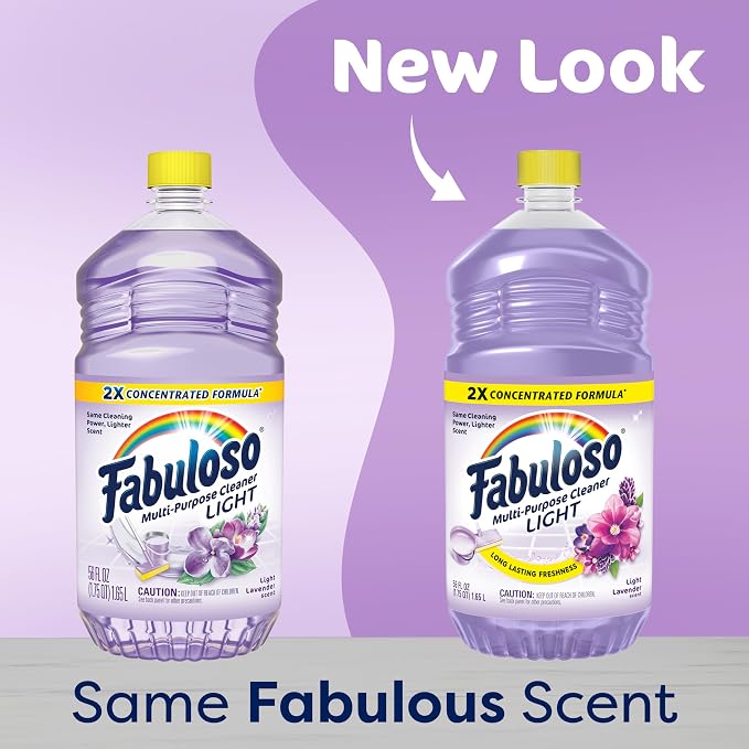 Fabuloso 2X Multi-Purpose Cleaner, No Rinse Floor Cleaner, Long-Lasting Freshness, Light Lavender Scent, 56 fl oz