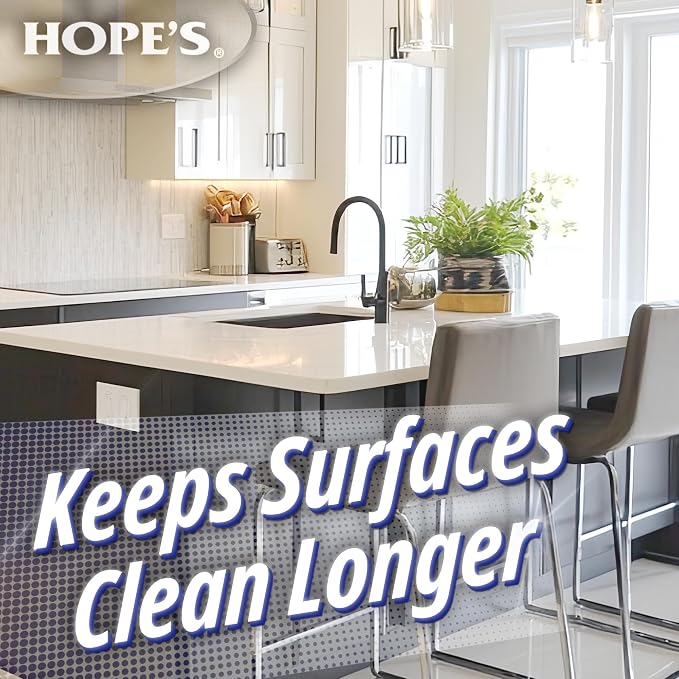 HOPE'S Perfect Kitchen Cleaner Spray - 32 Oz No-Residue All Purpose Cleaning Spray - Multisurface Degreaser for Counters, Stoves, Microwaves, and More - Pet and Home Safe - Pack of 2