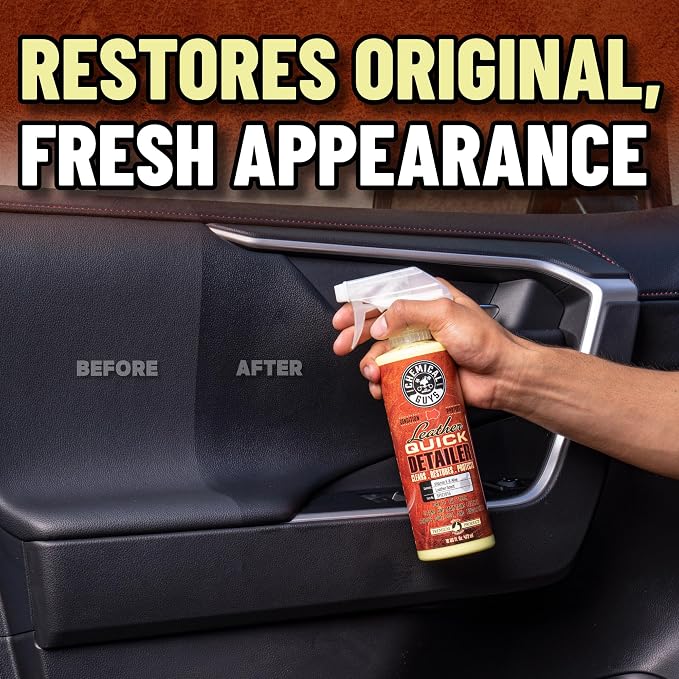 Chemical Guys, Leather Quick Detailer, Cleaner & Conditioner Spray, 32 oz | Quick spray cleans and conditions seats, furniture and apparel, safe on natural, synthetic and faux leather