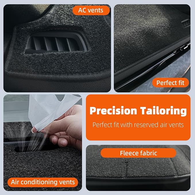Dashboard Cover Dash Mat Fit for Fo-rd Escape 2019-2013 (Without HUD Models),Car Dash Board Mat Anti-Glare Carpet,Non-Slip Pad Sunshield Protector (Black)