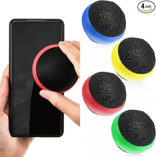 Suclain 4 Pack Screen Cleaner Balls Car Phone Screen Cleaning Cleaner Ball Microfiber Touch Cleaning Ball for Easter Computer Laptop Phone Monitor(Red, Blue, Yellow,Green)