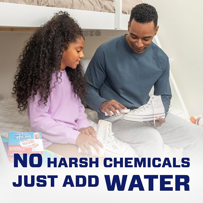 Mr. Clean Magic Eraser, All Purpose Cleaner, Cleaning Scrubber, Wall, Sneaker, Kitchen, Bathroom, Shower, Melamine Sponge, Pads, Extra Durable, 7ct