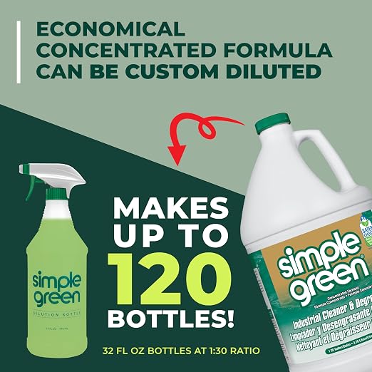 Simple Green Industrial Cleaner And Degreaser, Concentrated, 1 Gal Bottle (Pack of 4)