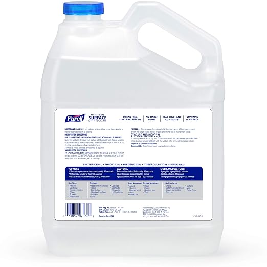 Purell Professional Surface Disinfectant, Citrus Scent, 1 Gallon Surface Disinfectant Pour Bottle Refill - 4342-04, 128.0 fl oz (Pack of 4)